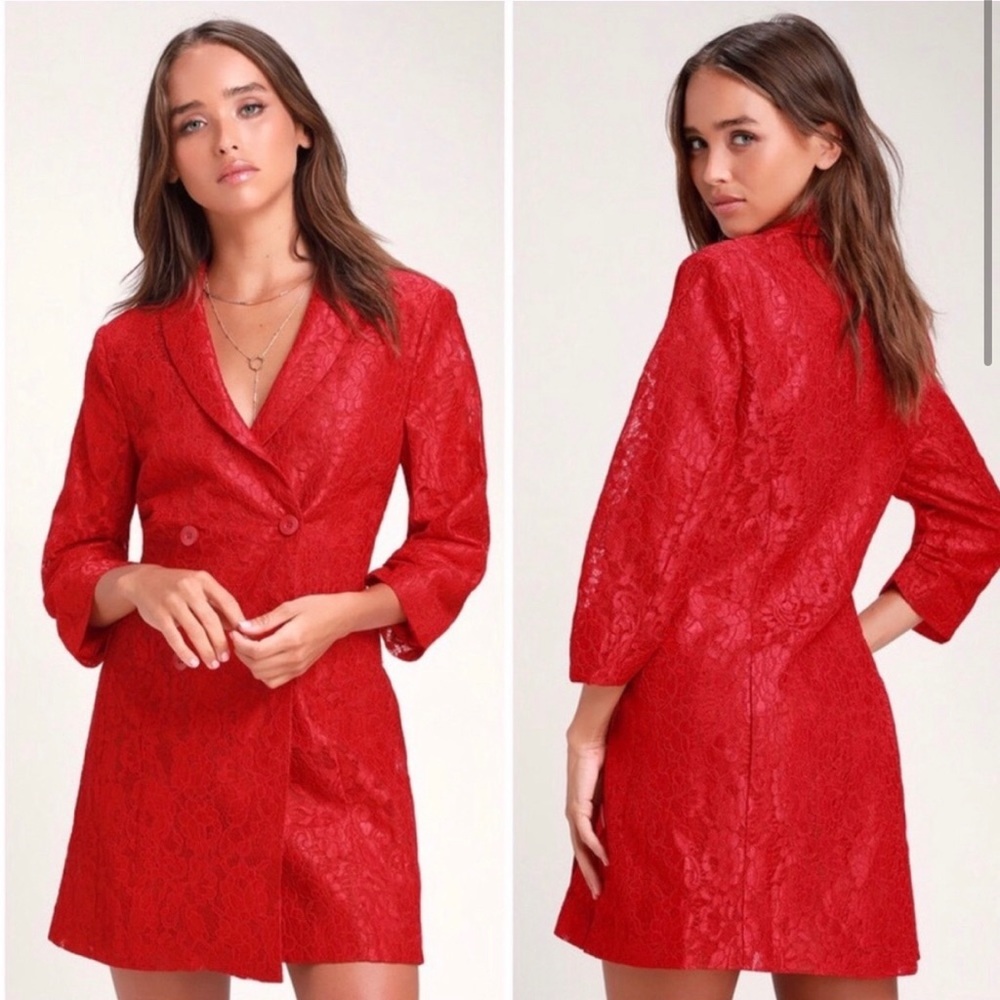 Lulus NEW WITH TAGS Red Blazer Dress